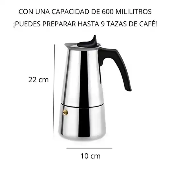 Cafetera Italiana Expreso Acero Inoxidable 9 Tazas
