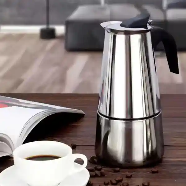 Cafetera Italiana Expreso Acero Inoxidable 9 Tazas