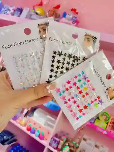 💎 Gemas Faciales 🌟 Stickers De Estrellitas Para Rostro Y Cuerpo ✨