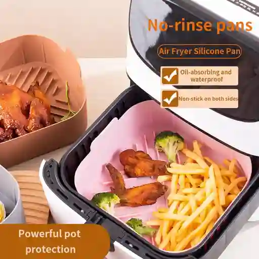Molde De Silicona Cuadrado Para Freidora De Aire Airfryer 3 A 5 Litros ( X2 Unidades )
