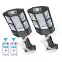 Lámpara Solar Exterior Pared Luz Impermeable 60w 2pzs Color Negro