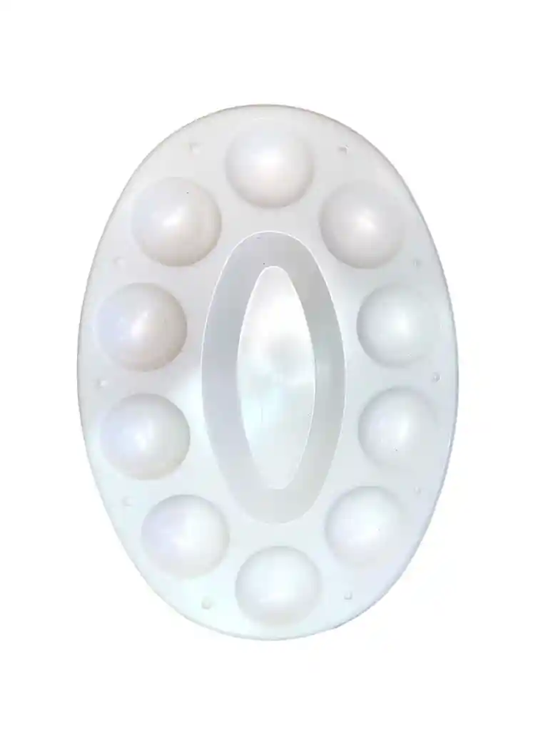 Paleta Plastica Blanca Para Mezclar Pintura Óleos Vinilos