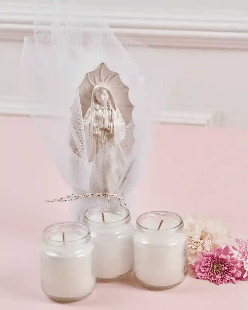 Ancheta Espiritual: Virgen, Flores, Velas Con Valores