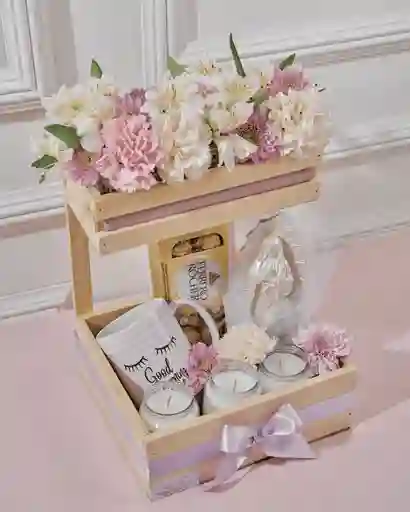 Ancheta Espiritual: Virgen, Flores, Velas Con Valores