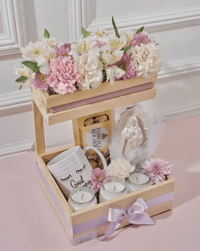 Ancheta Espiritual: Virgen, Flores, Velas Con Valores