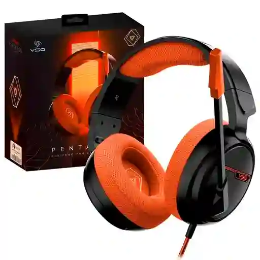 Diadema Gamer Vsg Pentagon Naranja Usb