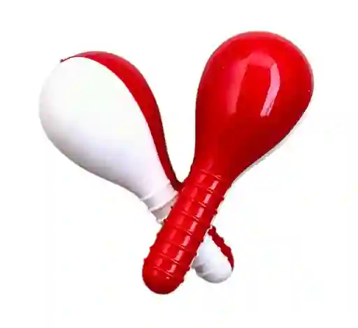 Juguete Navidad Maracas De Pasta Bicolor 15 Cm Juego X 2 Unidades Novena