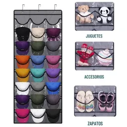 Organizador Colgante De Puerta Para Gorras Gris