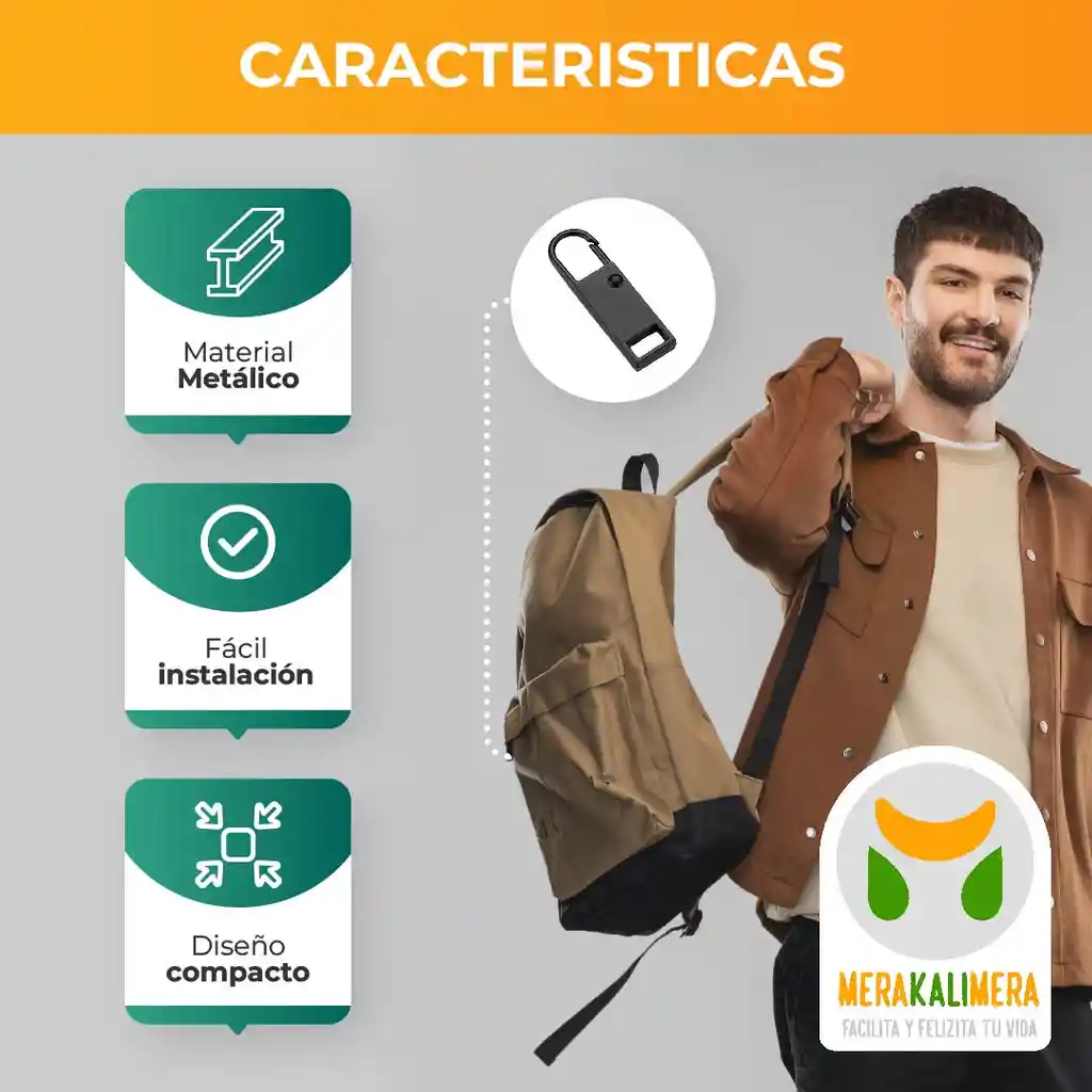 Deslizador De Cremallera Métalico X6