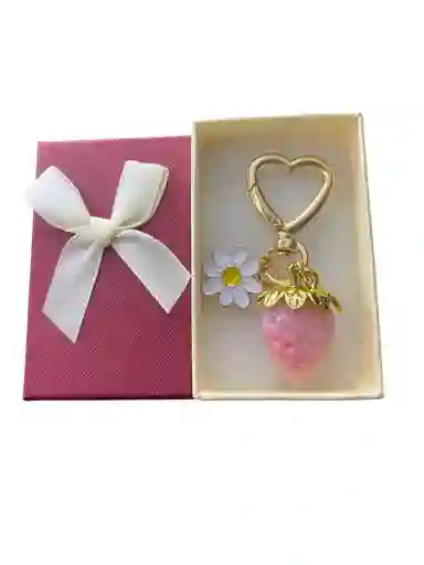 Llavero Diseño De Fresa Con Flor Para Hombre O Mujer Para Llaves