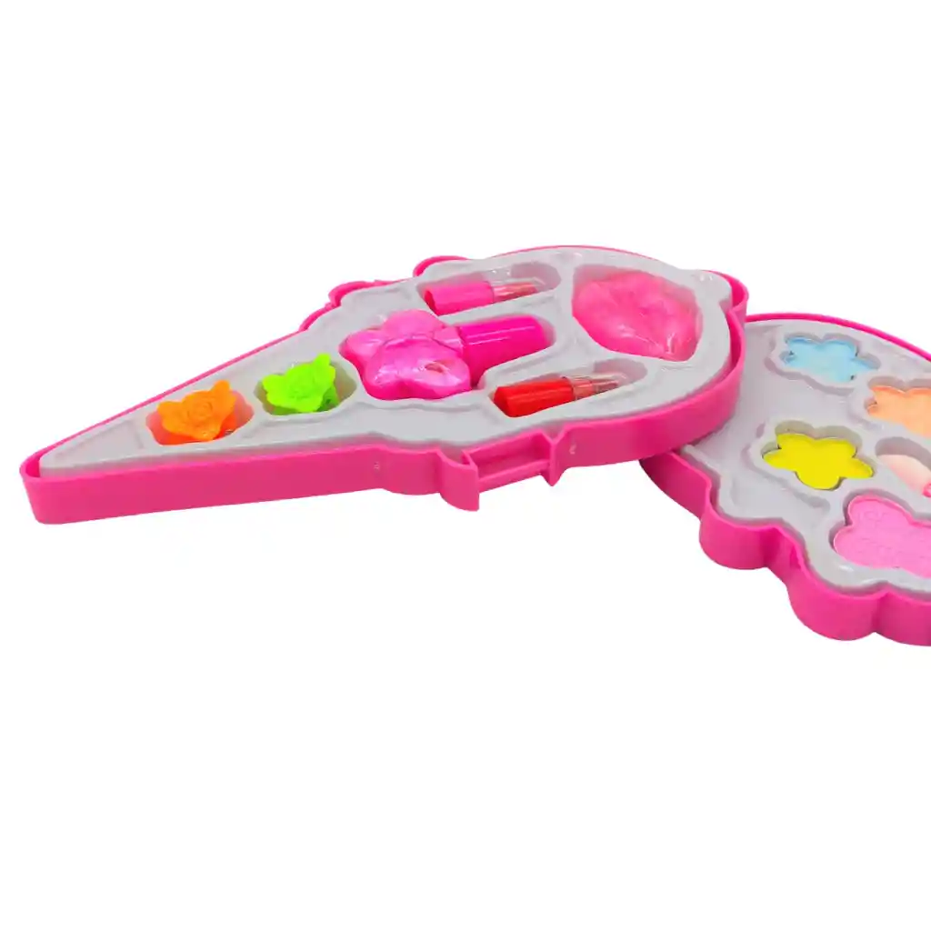 Kit Maquillaje - Manicure Infantil Rosa Pink Formato De Helado