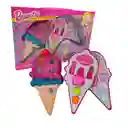 Kit Maquillaje - Manicure Infantil Rosa Pink Formato De Helado