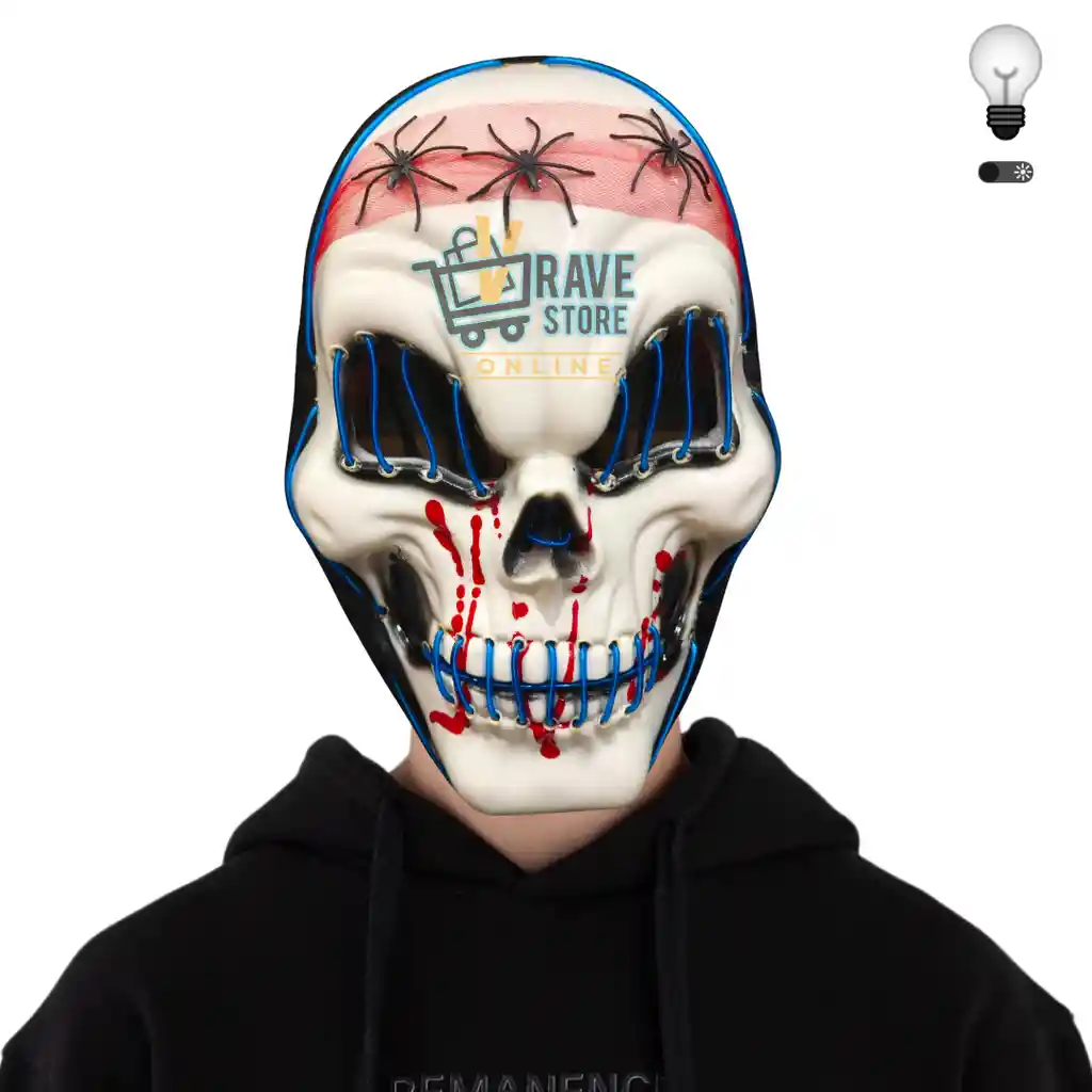 Hallowen Mascara Con Luz Led Calabera
