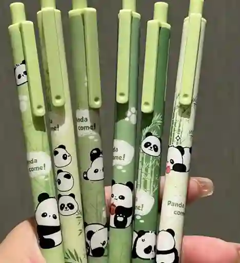 Bolígrafo Esfero De Animal Oso Panda Bambú Tinta Negra Punta Fina