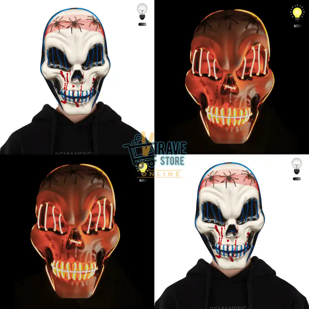 Hallowen Mascara Con Luz Led Calabera