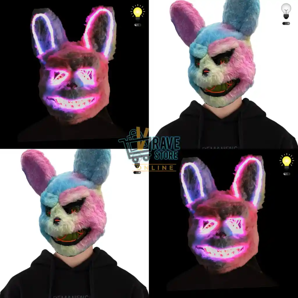 Hallowen Mascara Con Luz Led Conejo