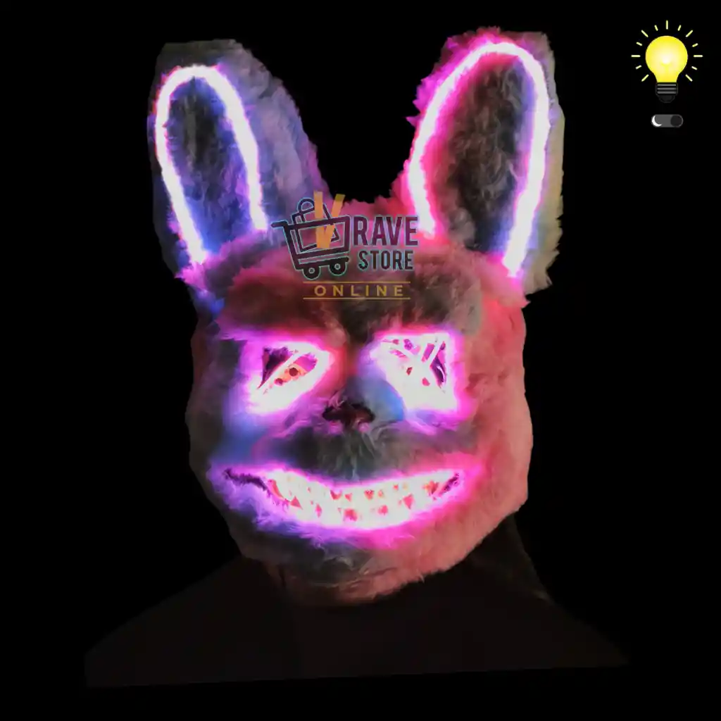 Hallowen Mascara Con Luz Led Conejo