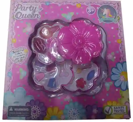 Kit Maquillaje Infantil Rosa Pink Formato De Flor