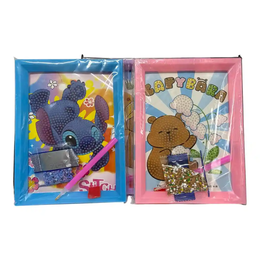 2x Cuadros Diamond Juguete Pintar Con Piedras Paseo Conentracion