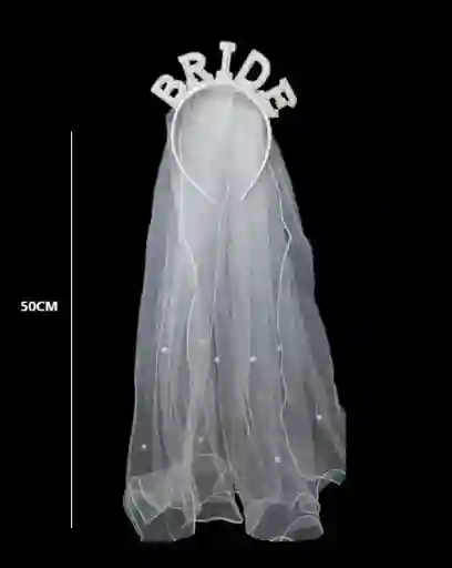 Vincha Diadema Bride Con Velo De Novia Despedida Soltera Halloween Carnaval