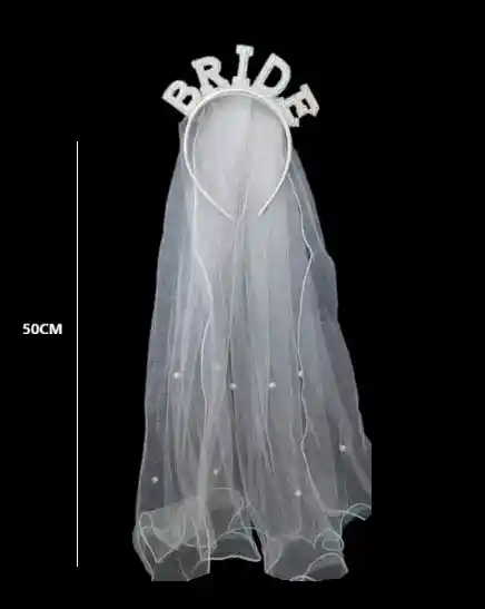 Vincha Diadema Bride Con Velo De Novia Despedida Soltera Halloween Carnaval