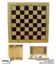 Juego De Ajedrez Madera Chess 24x24 Cms Viaje Paseos Didactico Plegable Portatil