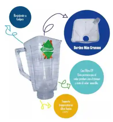 Vaso Tradicional O Clasico Plastico Oster Irrompible