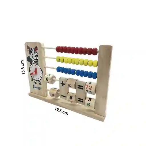 Abaco De Madera Juego Didactico Contar Sumar Aprender La Hora Manecillas Reloj