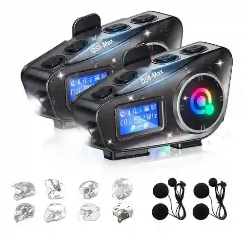 Intercomunicador Casco Audífonos Bluetooth Para Moto Fm Mp3 X 2 Unds