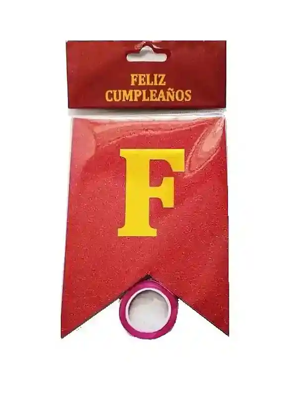 Letrero Feliz Cumpleaños Rojo Mate / Escarchado – Festón Banderín Guirnalda Para Fiesta