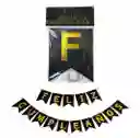 Letrero Feliz Cumpleaños Negro Escarchado / Mate – Festón Banderín Guirnalda Para Fiesta
