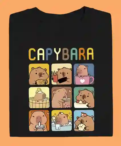 Camiseta Capybara Negra