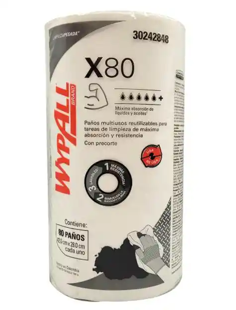 Wypall X80 (rollo Paños Multiuso X 80 Paños De 28x42 Cms )