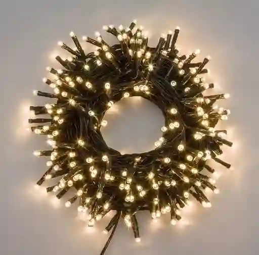 Luces De Navidad Luz Led Cálida 200 Bombillos Lineal Cable Verde Decoración Adornos Navideños