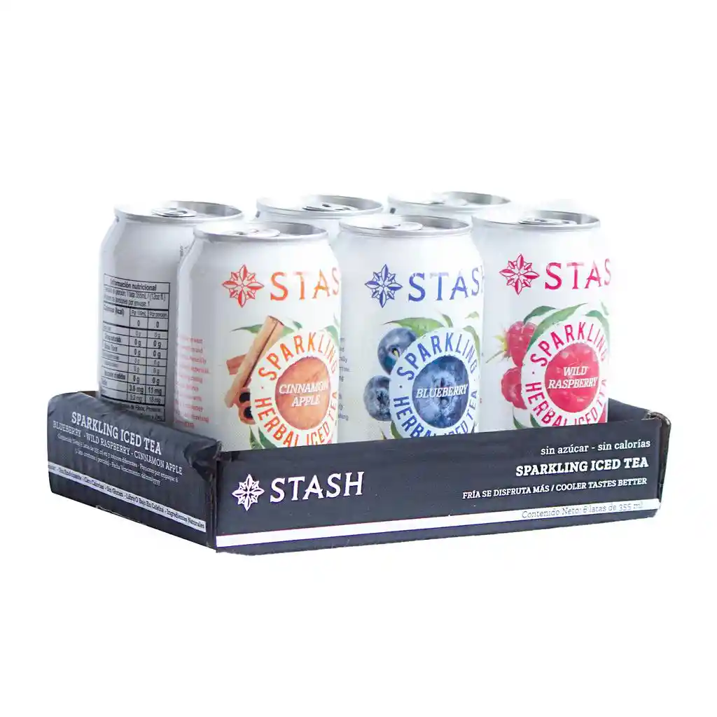 Stash Té Gasificado Sabores Surtidos 6 Unidades / 355 Ml
