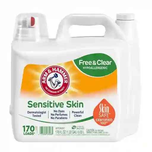 Arm & Hammer Detergente Líquido Hipoalergénico Para Piel Sensible 170 Cargas / 5.03 L