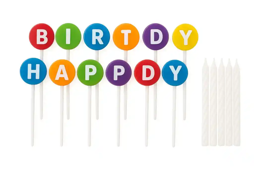 Portavelas Happy Birthday Con Velas Incluidas
