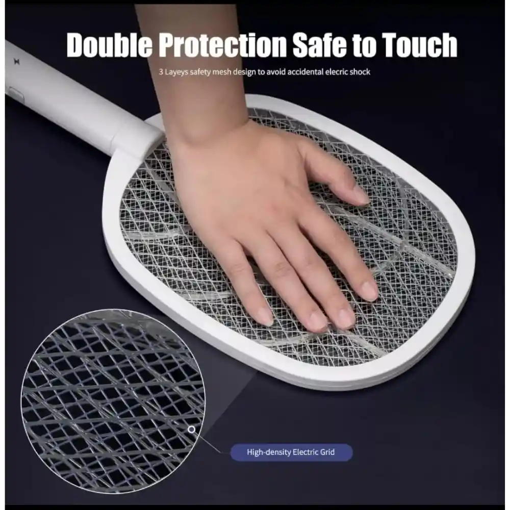 Raqueta Para Mosquitos Led Base Color Blanco