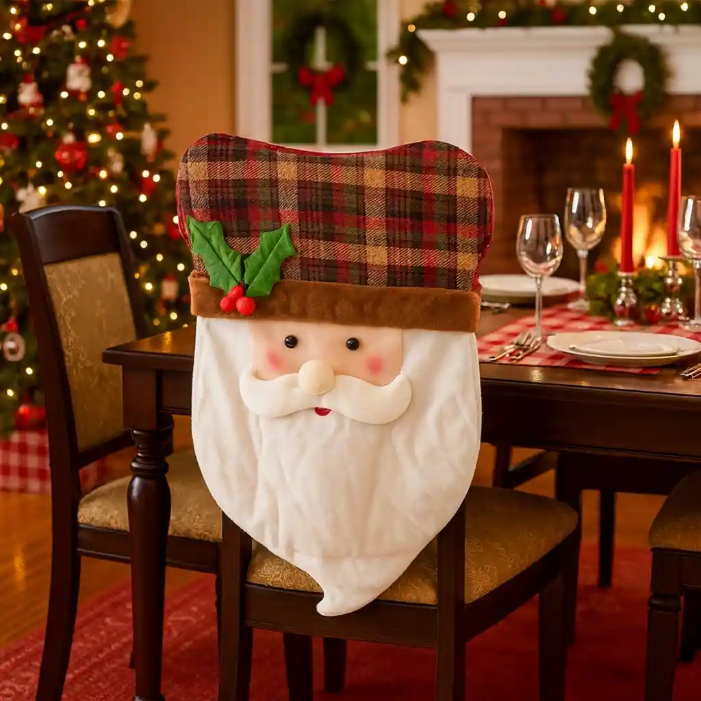 Espaldar De Silla Diseño Navideño Papá Noel Escocés