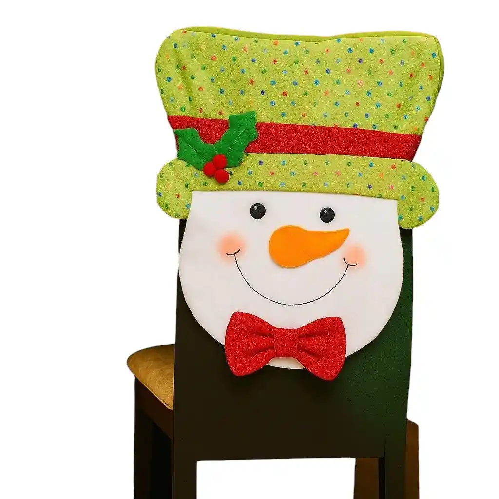 Espaldar De Silla Diseño Navideño Hombre De Nieve Puntos