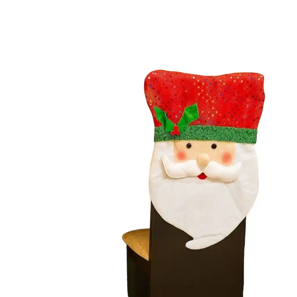 Espaldar De Silla Diseño Navideño Papá Noel Puntos
