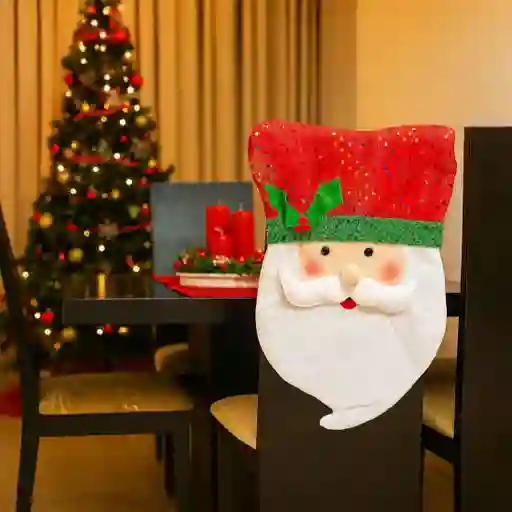 Espaldar De Silla Diseño Navideño Papá Noel Puntos