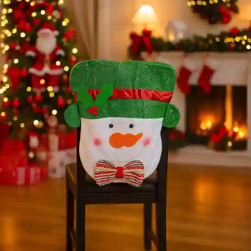 Espaldar De Silla Diseño Navideño Hombre De Nieve