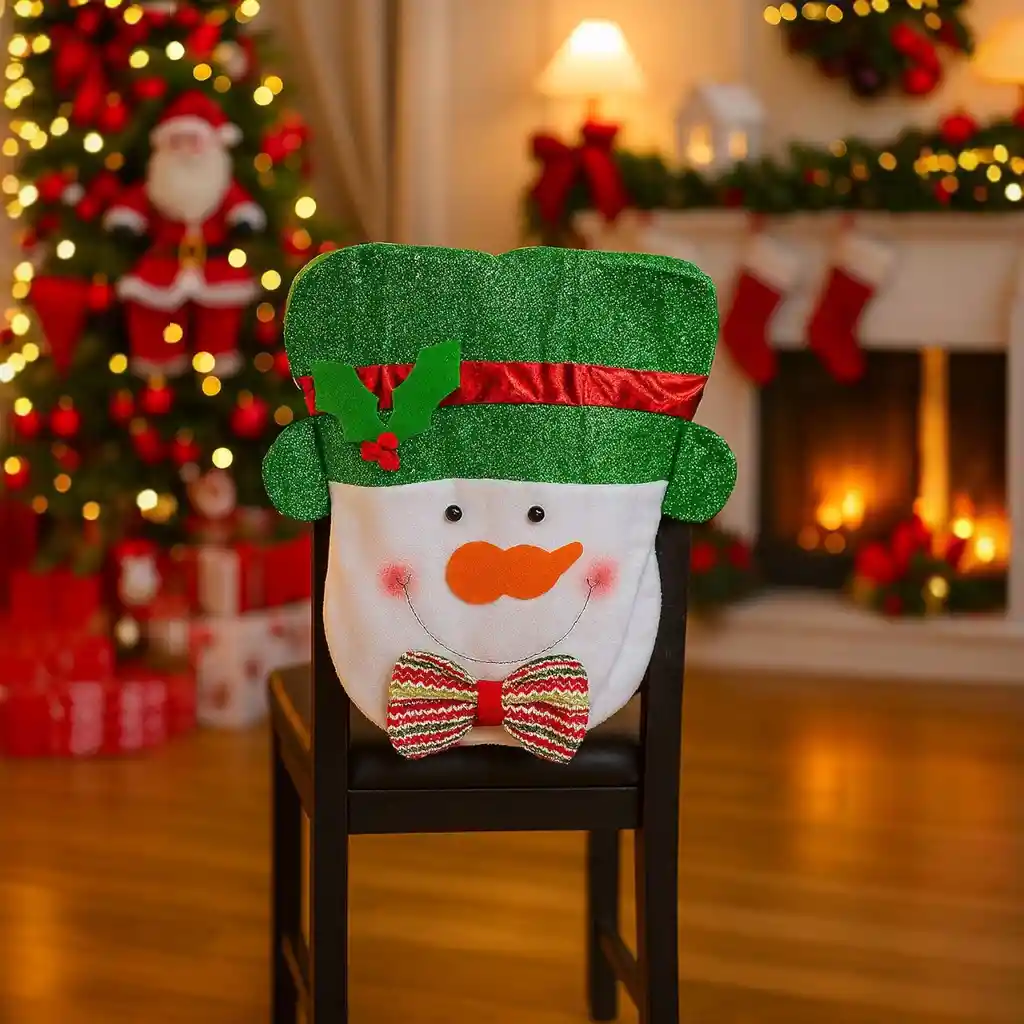 Espaldar De Silla Diseño Navideño Hombre De Nieve
