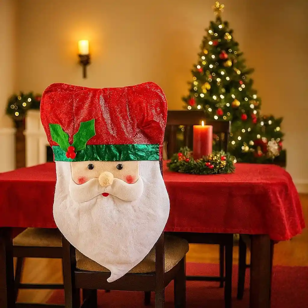Espaldar De Silla Diseño Navideño Papá Noel