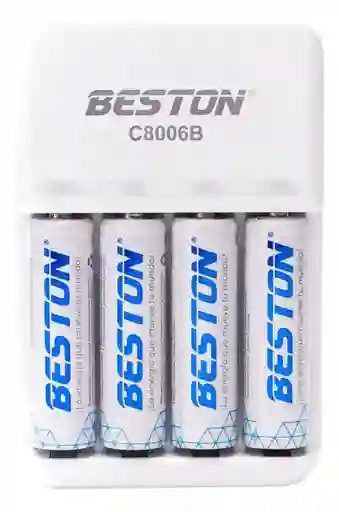 Cargador Beston + 4 Pilas Aa Recargables 1.2v 1500mah