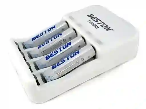 Cargador Beston + 2 Pilas Aaa/ 2 Pilas Aa Recargables 1.2v 1100/1500mah