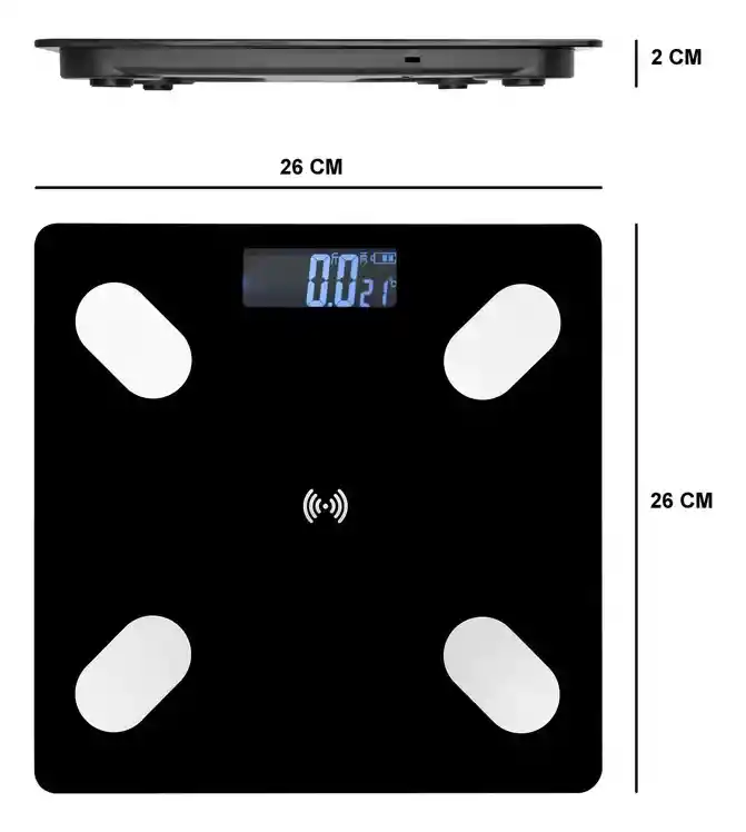 Báscula Inteligente Con Bluetooth Y App Móvil, Pesa Digital Para Personas, Mide Peso, Imc Y Más, Ideal Para Monitorear Tu Salud Desde El Celular, Precisa, Moderna Y Fácil De Usar