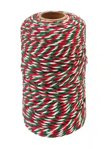 Hilo De Algodon Decorativo Blanco, Rojo Y Verde 2mm X 100metros