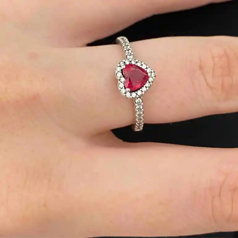 ✨ Anillo Corazón En Rodio Ajustable ✨💍